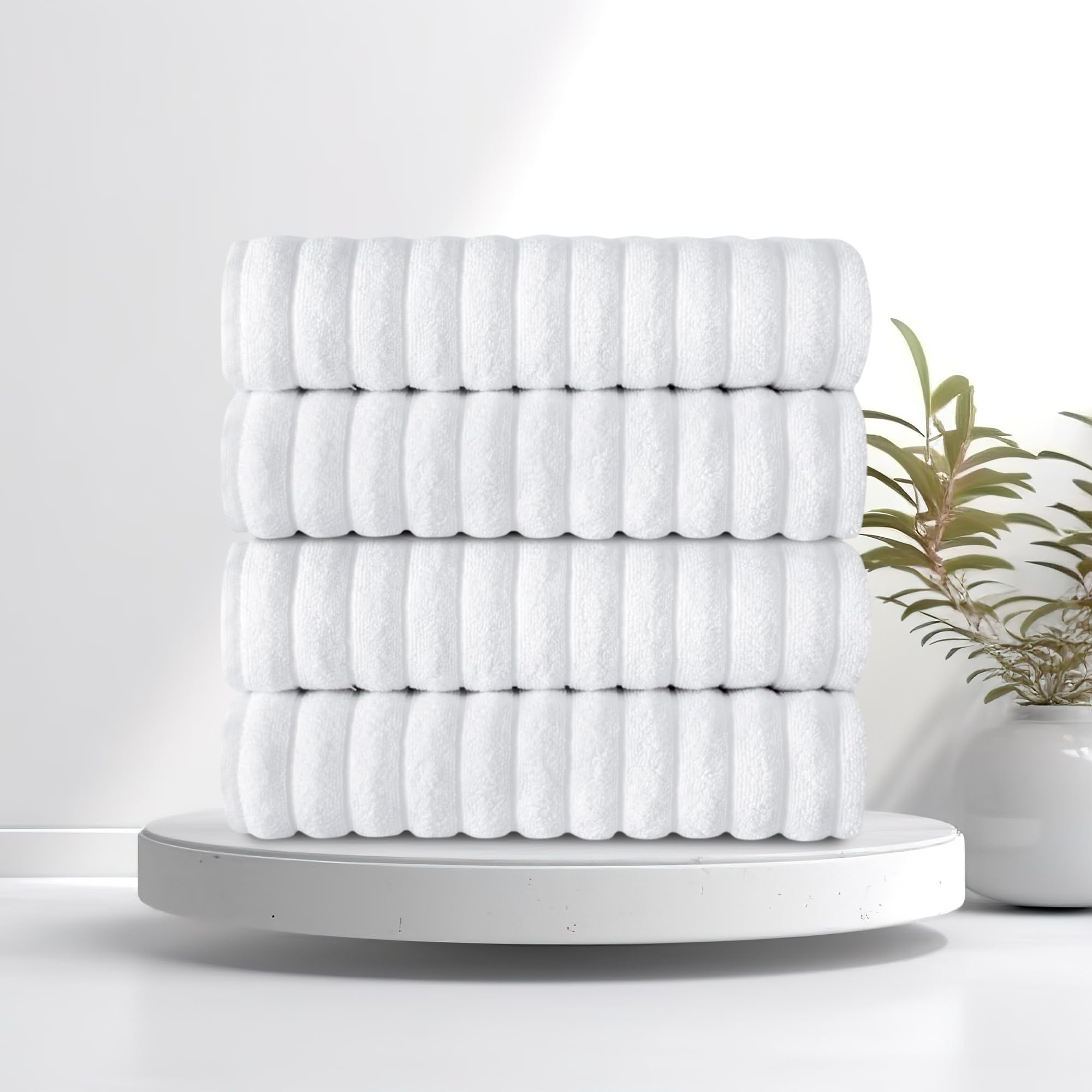 Brampton Turkish Cotton 4 Piece Bath Towels Set Heavyweight 27x54"