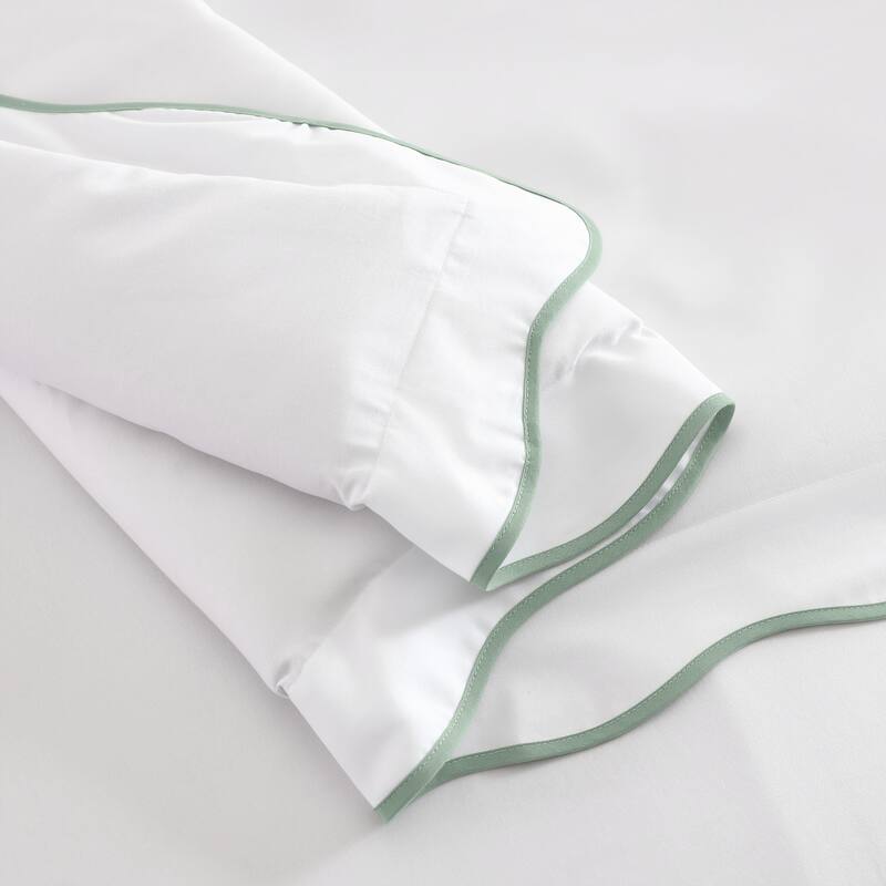 Martha Stewart Simple Scallop Cotton Duvet Cover Set