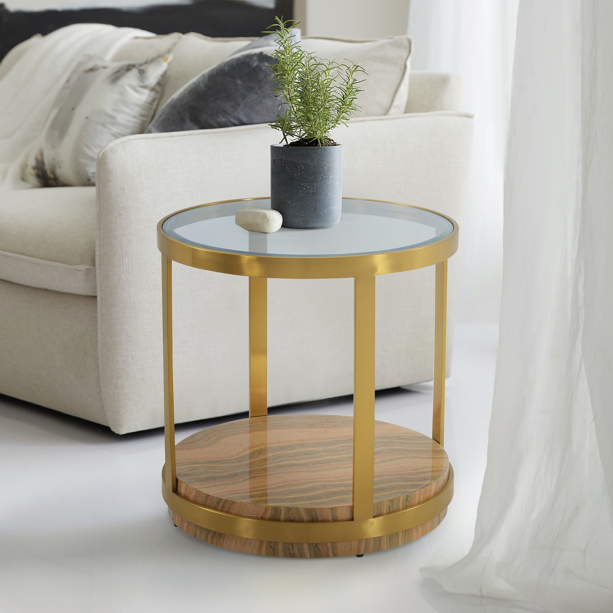 Hattie Contemporary Living Room End Table