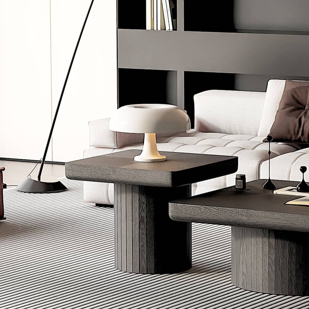 End Table Minimalist Square Side Table for Living Room, Black Accent Table Sofa Table Cocktail Table