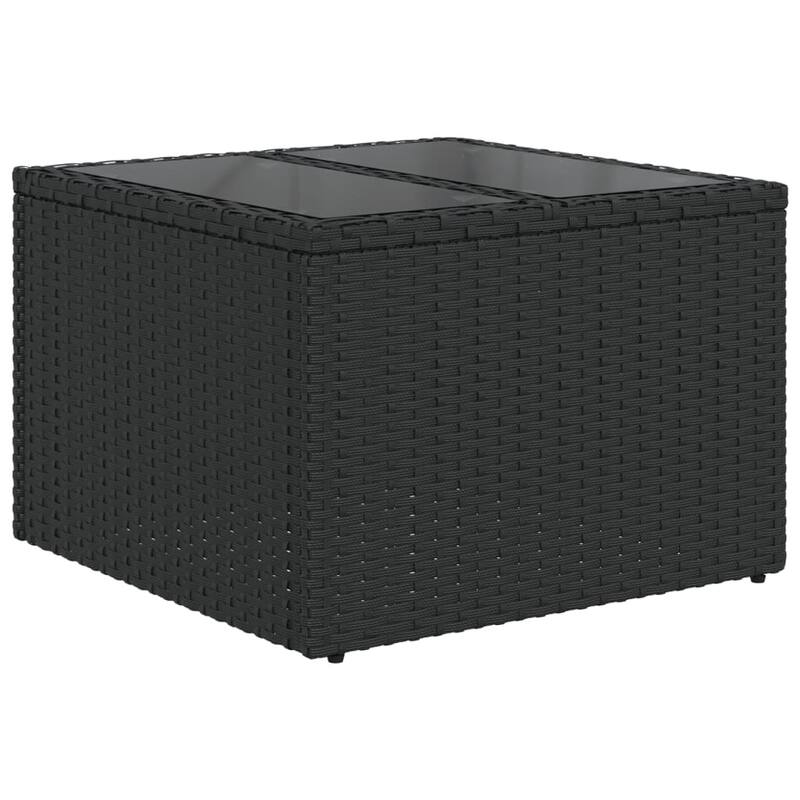 vidaXL 9/10 Piece Patio Sofa Set with Cushions Black/Brown/Gray Poly Rattan - 24.4 x 24.4 x 27.2