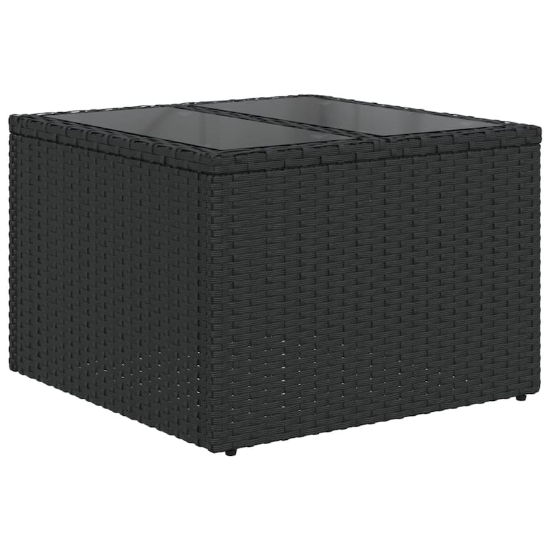 vidaXL Patio Table Outdoor Garden Firniture Side Tea Coffee Table Poly Rattan - 21.7 x 21.7 x 14.6 in