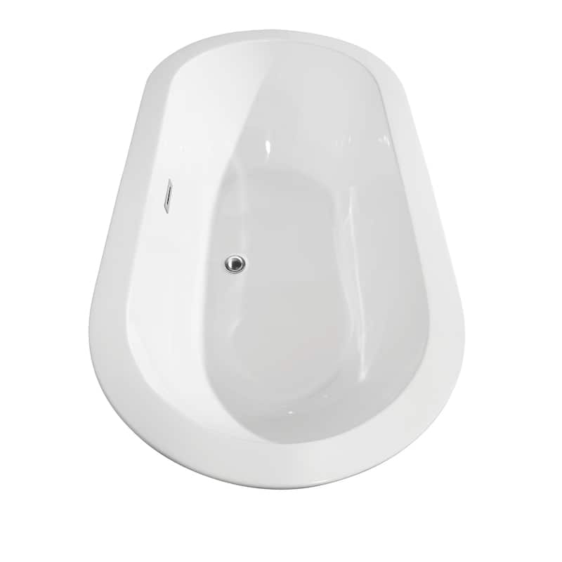 Wyndham Collection Soho 60-inch White Freestanding Soaking Bathtub