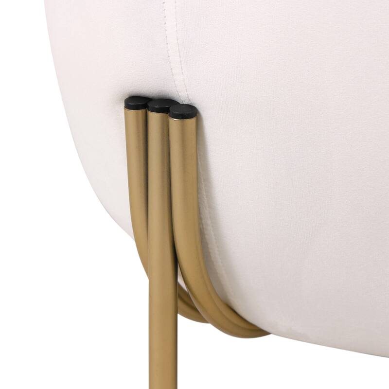 Zuno Mid Century Modern Upholstered Accent Armchair with Gold Metal Base, Plush Foam Cushioning, and Easy Assembly Design