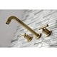 preview thumbnail 13 of 36, Manhattan 3-Hole Wall Mount Roman Tub Faucet in Brushed Brass