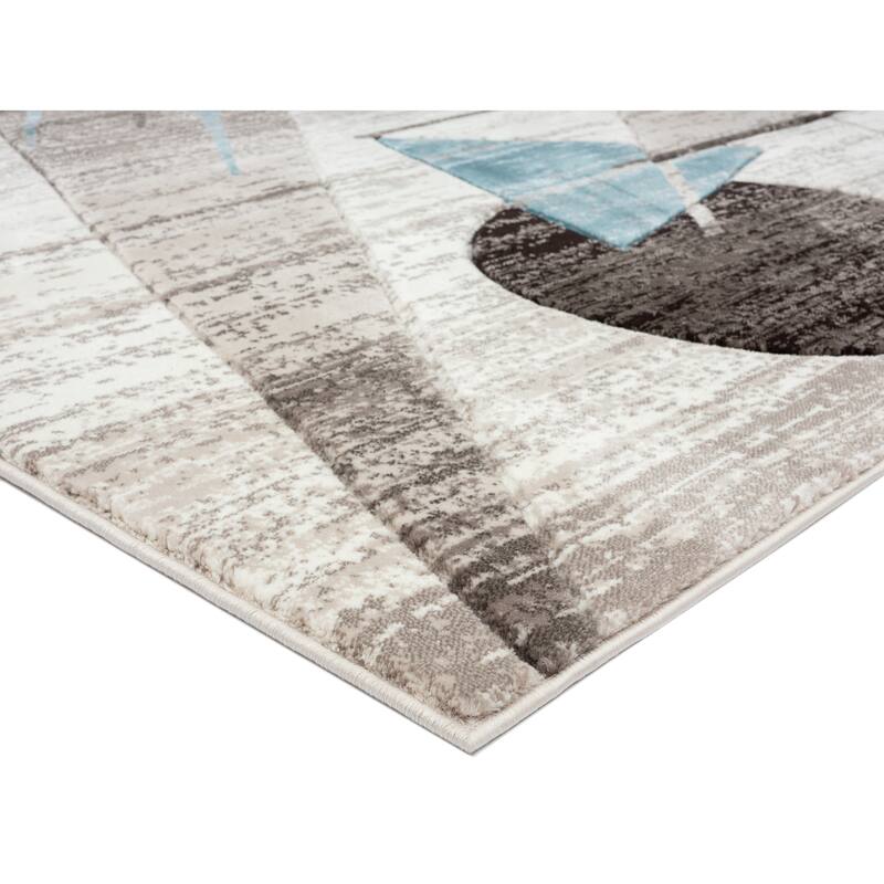 Crystal Collection Abstract Geometric Area Rug