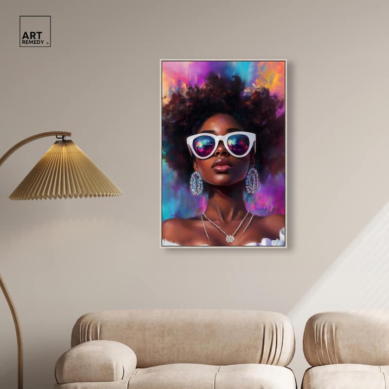 Bold Colorful Curls Canvas by Art Remedy