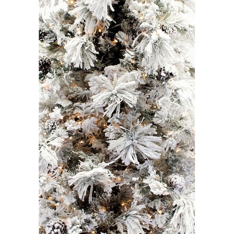 Flocked Long Needle Snowy Pine 9-foot Christmas Tree - On Sale - Bed ...