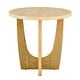 preview thumbnail 4 of 6, 25" Round End Table, Wooden Side Table, Night Stand for Living Room ,Reception Room (Oak Color)