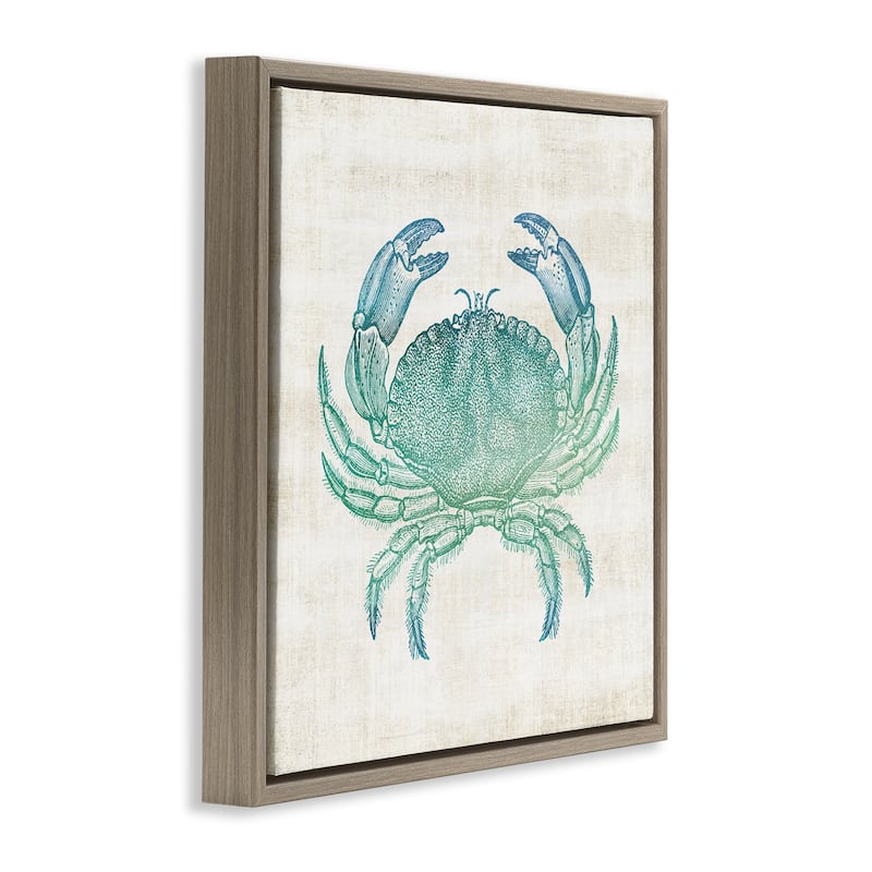Stupell Ombre Crab Impression Framed Floater Canvas Wall Art Design By Susan Arnot