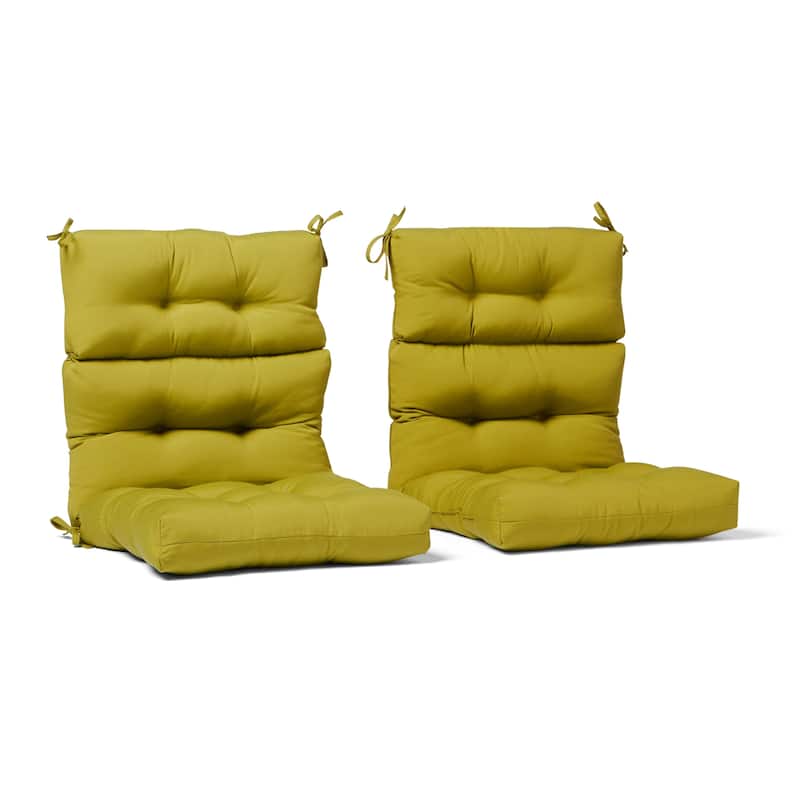 44-in x 22-in Solid Color Outdoor High-back Chair Cushions (Set of 2) (Cushions Only) - Kiwi