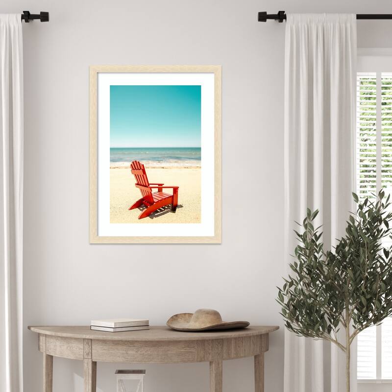 A Place For Dreams by Elena Chukhlebova Wood Framed Wall Art Print - Woodgrain Stripe Blonde