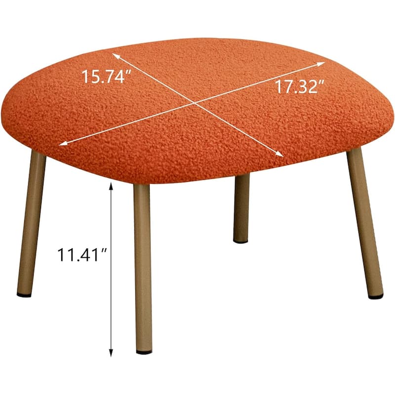 XINMICS Round Boucle Upholstered accent chair ottoman