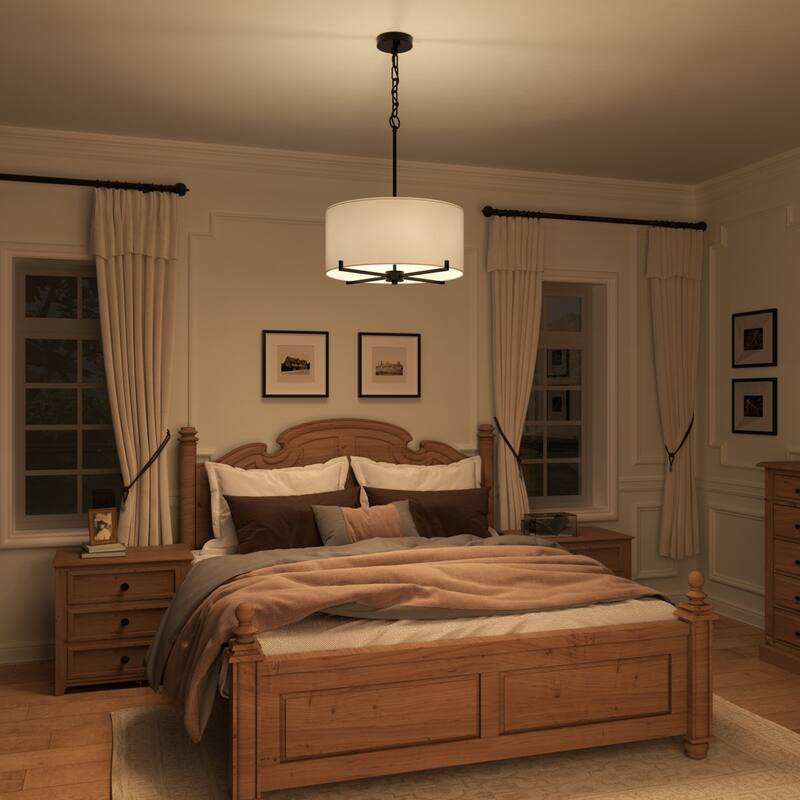 Acroma 4 - Light Dimmable Drum Chandelier Dining Room Chandelier