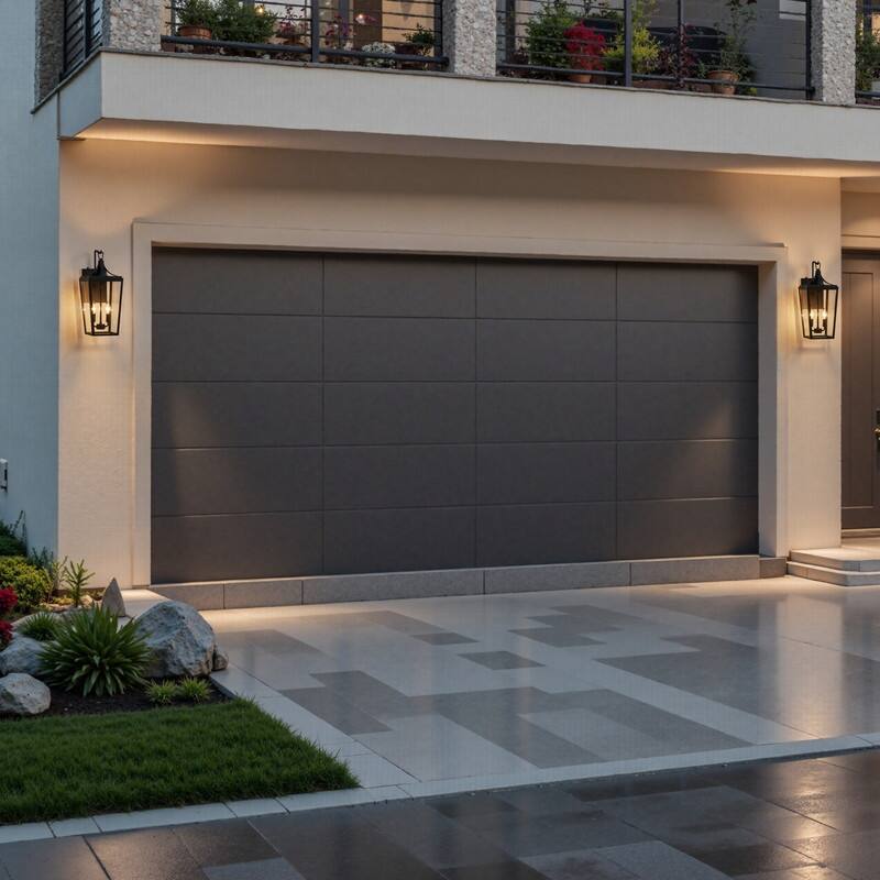 KAWOTI Dusk to Dawn Outdoor Wall Light Industrial Sandy Black - W8.38" x H20.1"x D10"