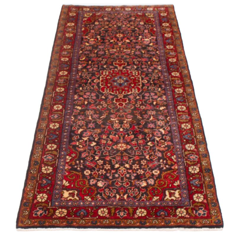 ECARPETGALLERY Hand-knotted Anatolian Vintage Black, Red Wool Rug - 3'9 x 9'9