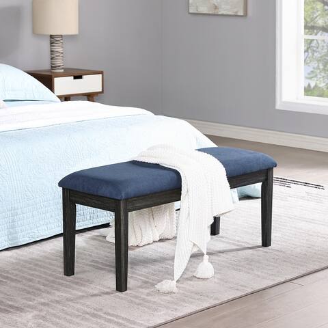 40" Fabric Solid Wood Bench