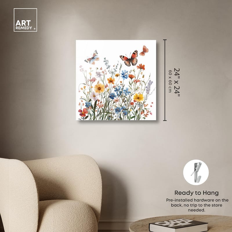 Garden of Fluttering Acrylic by Art Remedy, Ready to Hang