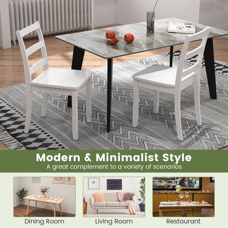 Gymax Dining Chairs Set of 4 Wood Dining Room Kitchen Side Chairs for