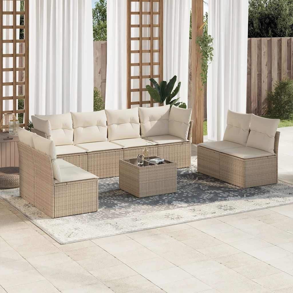 vidaXL Garden Sofa Set Beige - 21.7 x 21.7 x 14.6