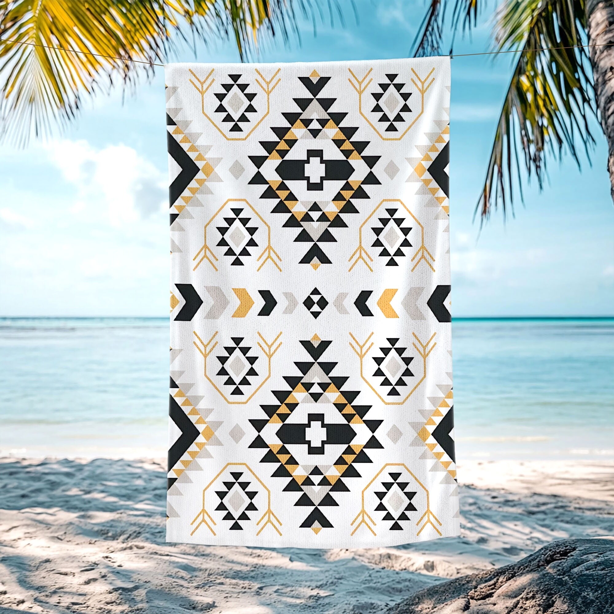Large Boho Beach Towel Quick Dry Absorbent 30"x60"/35"x70"