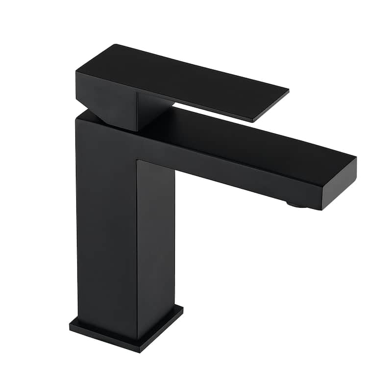 Single Handle Bathroom Faucet in Matte Black - Matte Black