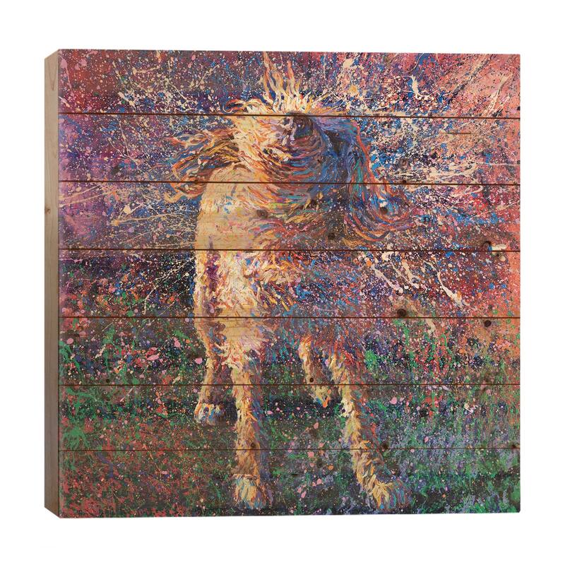 Graffiti Suspended Print On Wood by Iris Scott - Multi-Color - 26x26x1.5