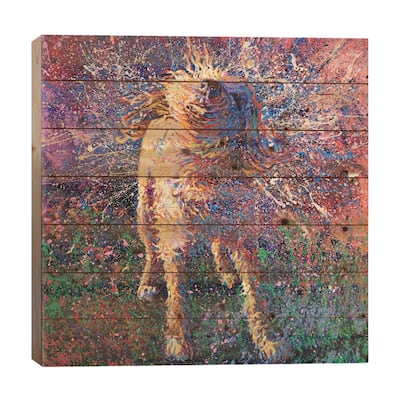 Graffiti Suspended Print On Wood by Iris Scott - Multi-Color