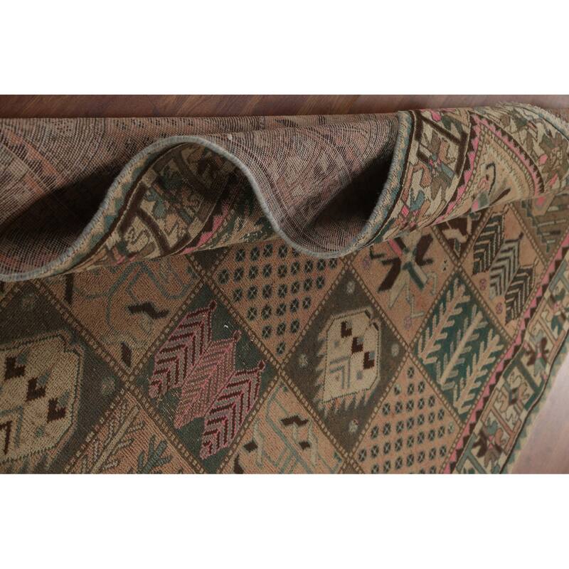 Garden Design Bakhtiari Persian Vintage Rug Hand-Knotted Wool Carpet - 4'10" x 9'2"