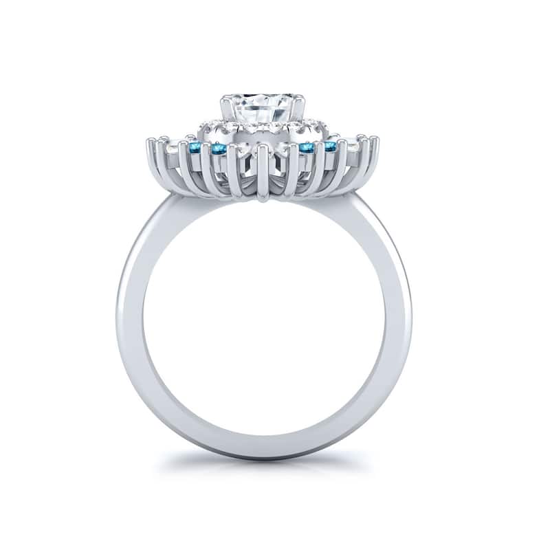 Auriya 14k Gold 1 1/2ctw Ballerina Halo Diamond Engagement Ring Certified (G-H, VS1-VS2)