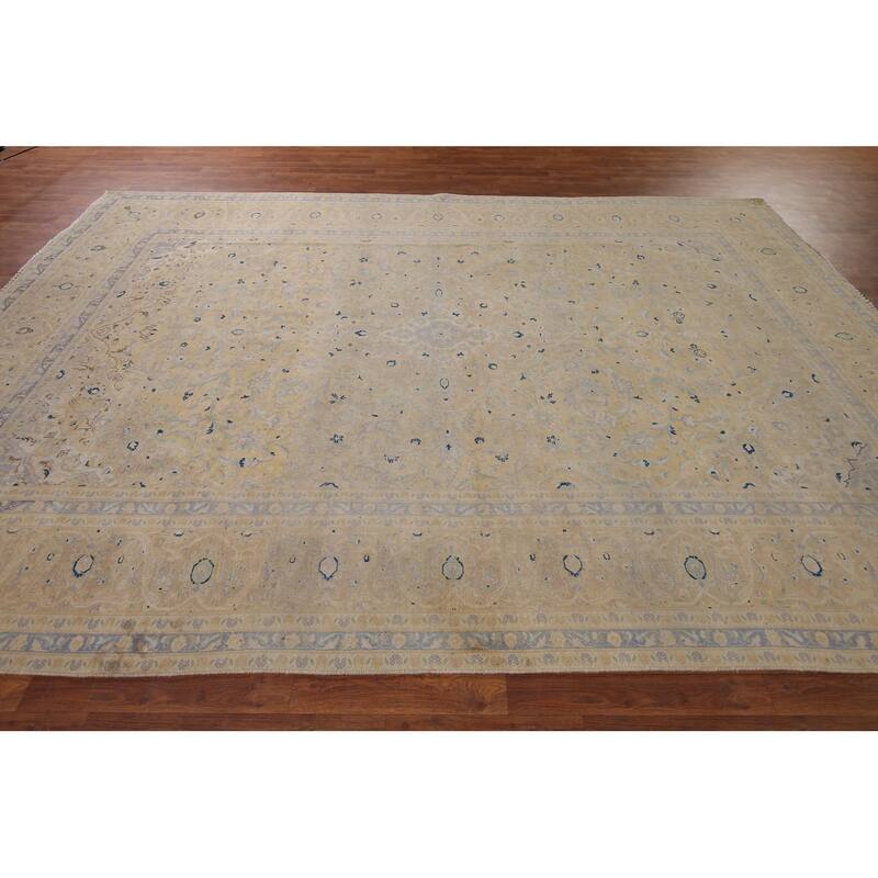 Muted Kashan Vintage Persian Area Rug Handmade Wool Carpet - 8'3" x 11'7"