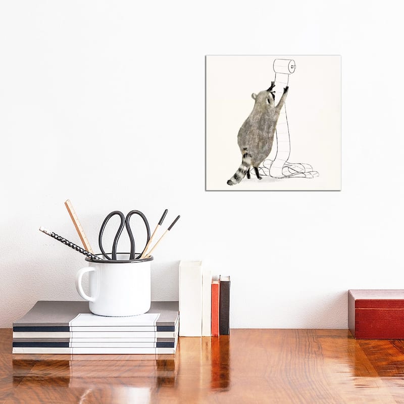 iCanvas "Rascally Raccoon IV" by Victoria Barnes Canvas Print - 12x12x1.5