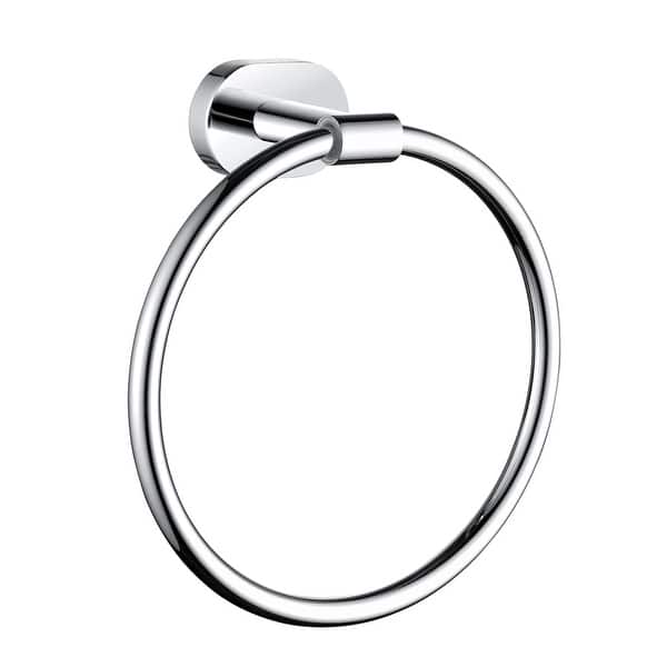 slide 2 of 12, 6.5" Round Wall-Mounted Towel Ring Polished Chrome