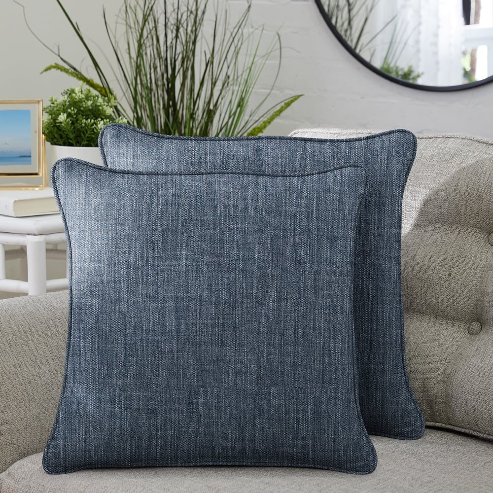 Sorra Home Corded Linen Texture Pillows (Set of 2)