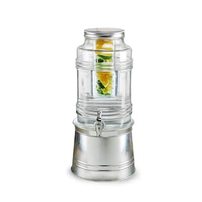 Bungalow Beverage Dispenser With Ice Insert, Fruit Infuser
