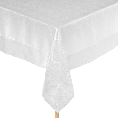 Violet Linen Princess Zig Zag Vertical Stripes Chevron Tablecloth