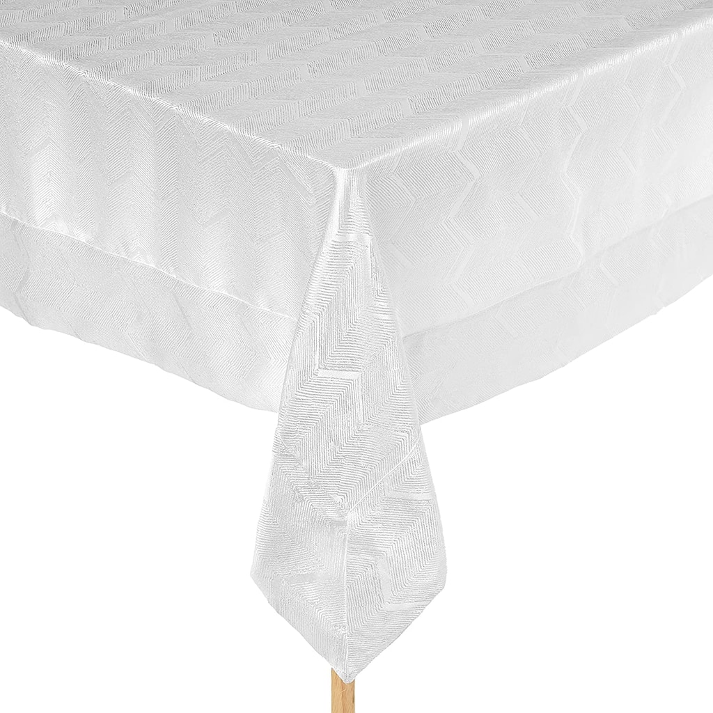 Violet Linen Princess Zig Zag Vertical Stripes Chevron Tablecloth