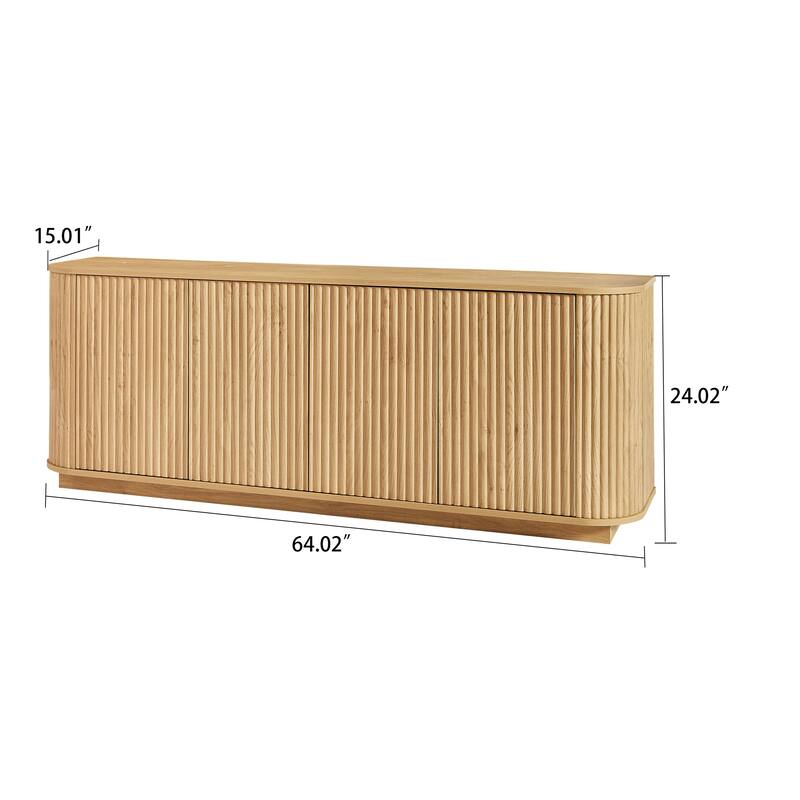 Minimalist Design Wooden Sideboard Buffet Cabinet with Adjustable Internal Shelves and Cable Management Holes