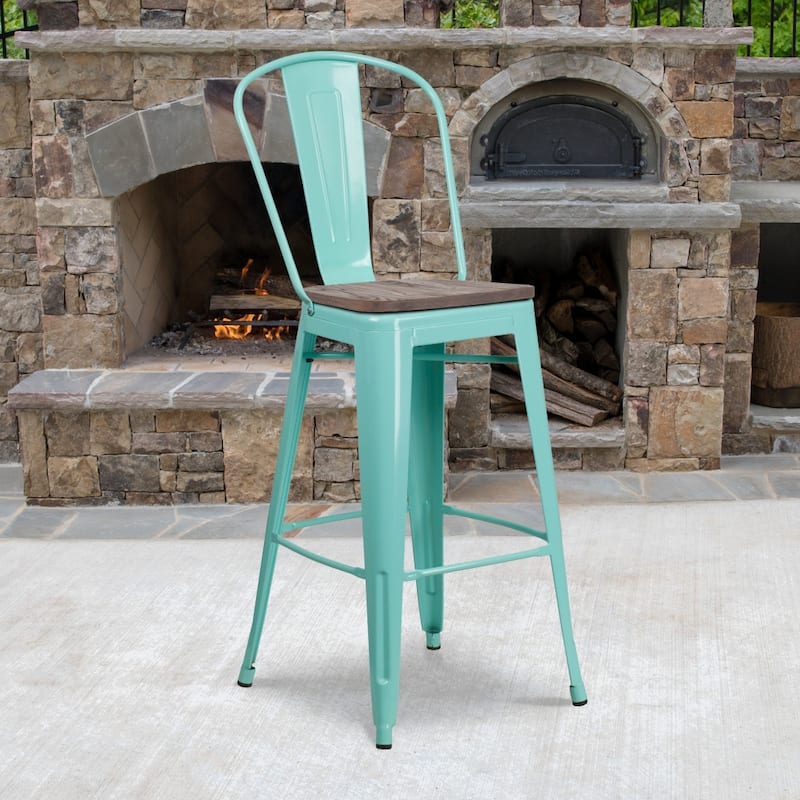 All-Weather Bar Height Stool with Poly Resin Seat