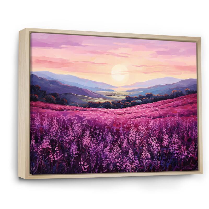 Designart "Bloomed Flower Horizons At Sunset I" Flower Framed Wall Art Prints