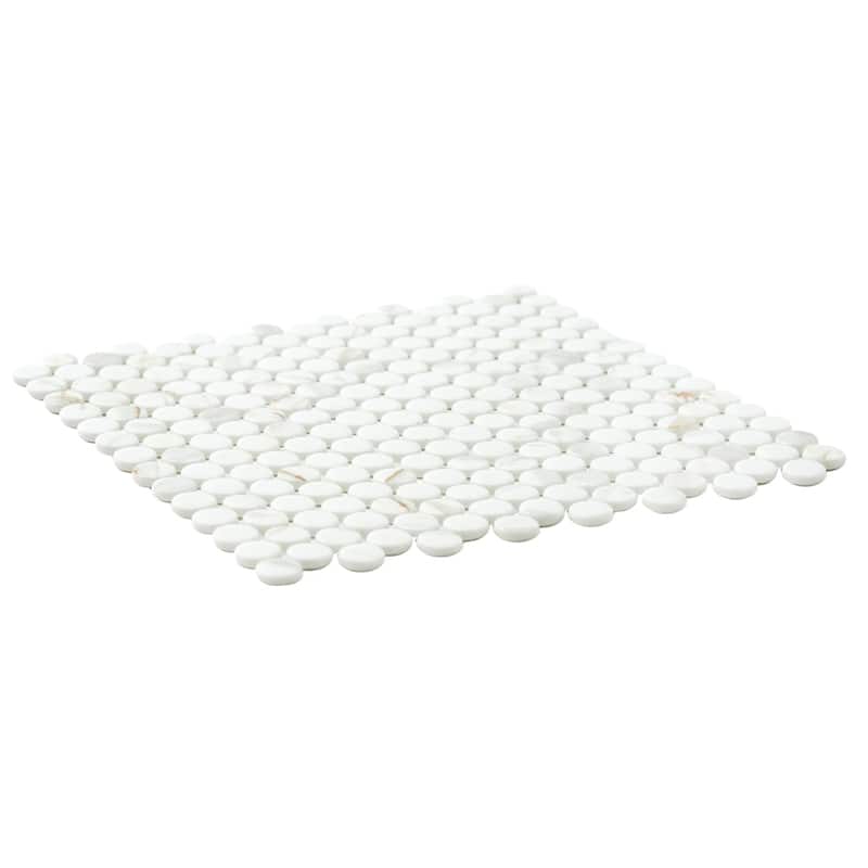 Eterna Penny 12x12 Glass Round Mosaic Tile - Floor, Wall, Backsplash