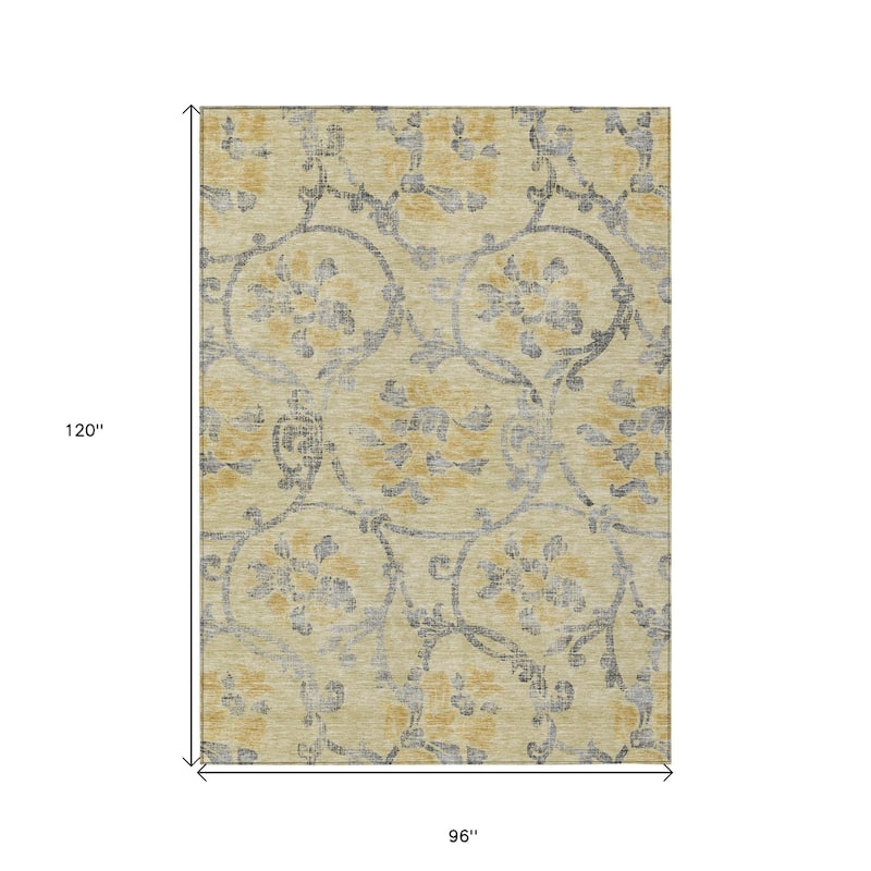 HomeRoots Floral Traditional Rectangle Outdoor Rug