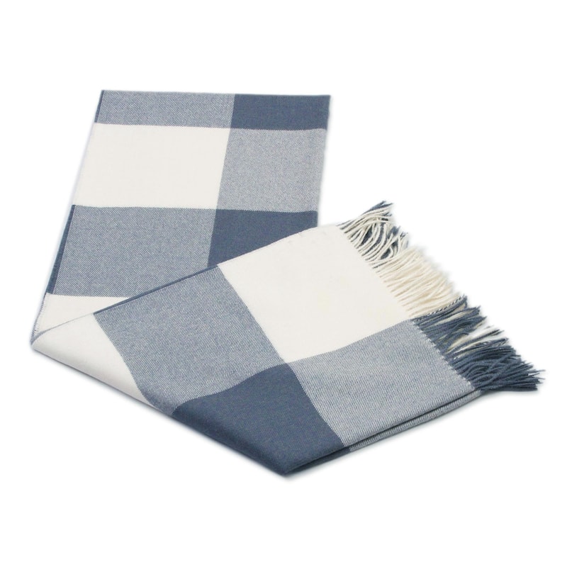 Novica Handmade Comfy Checks In Azure Throw