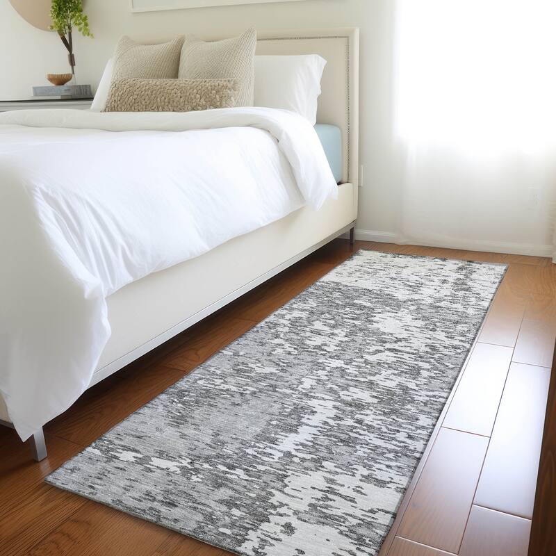 Premium Washable Super Soft Abstract Pixels Mayfield Rug - Gray - 2'3" x 7'6"