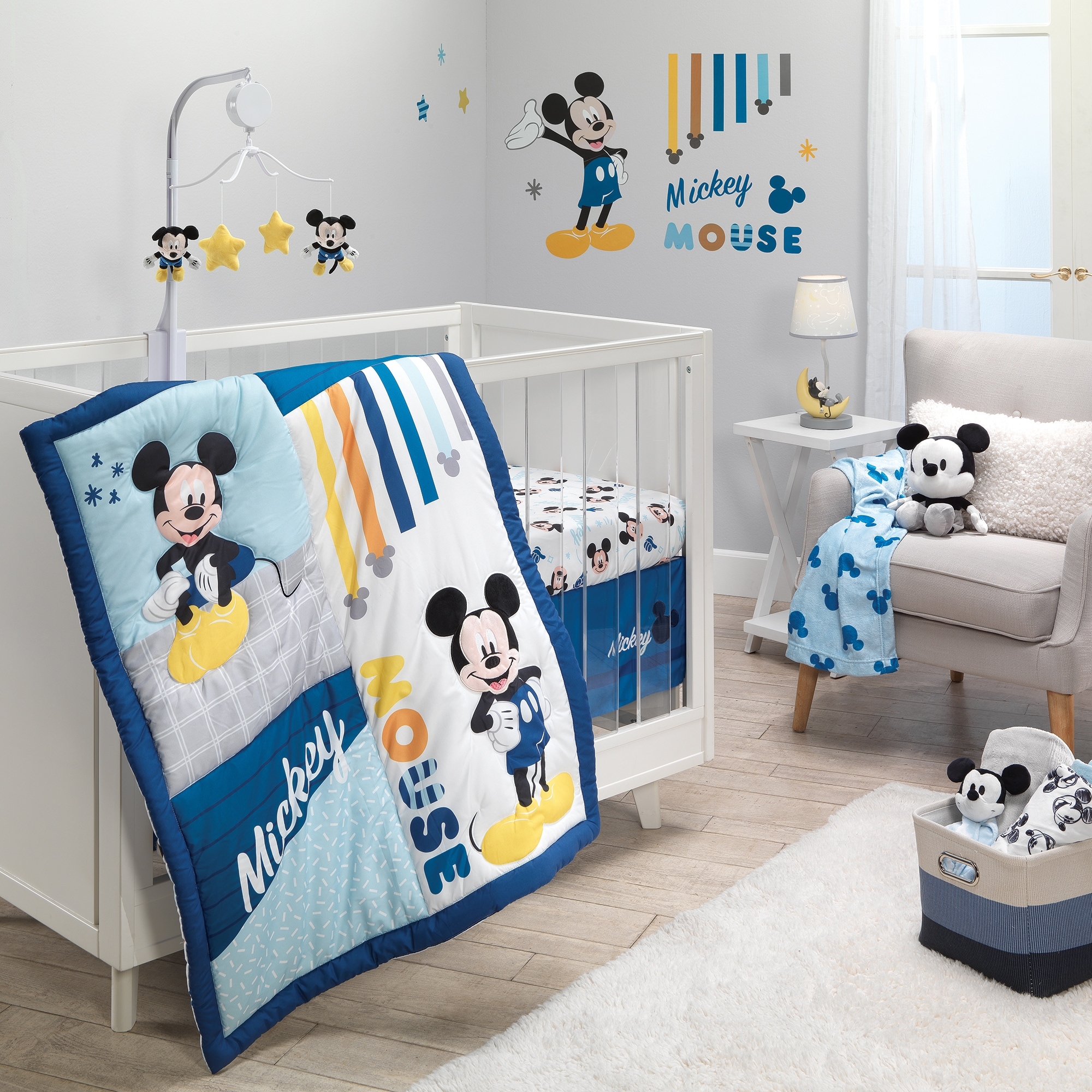 Lambs Ivy Disney Baby Forever Mickey Mouse Blue Soft Fleece