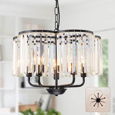 Starsky Modern Luxury Flower-Shaped 5-Light Crystal Chandelier