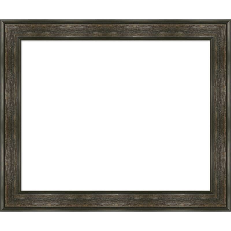 Amanti Art Rail Rustic Char Framed Dry Erase Magnetic Board