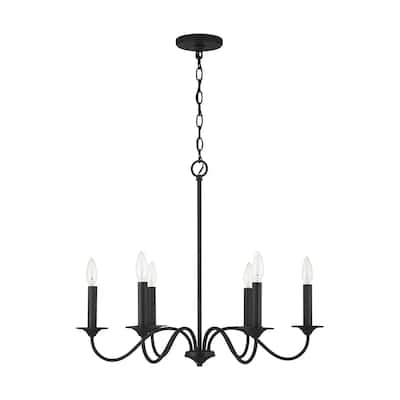 Vincent 6-light Black Iron Hanging Chandelier