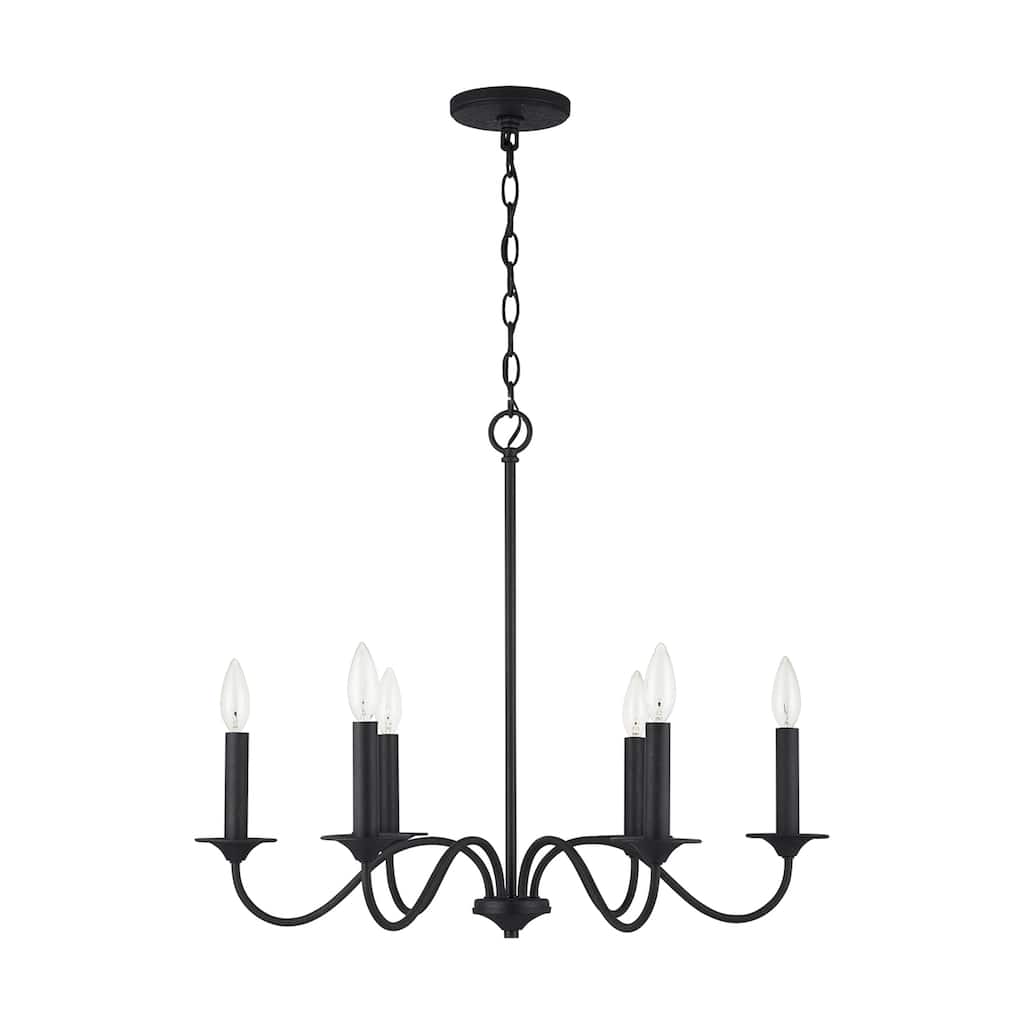 Vincent 6-light Black Iron Hanging Chandelier