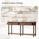 preview thumbnail 18 of 26, HUALAL HOME Dennis Farmhouse Modern 2-Drawers Wood Console Table with Solid Wood Legs